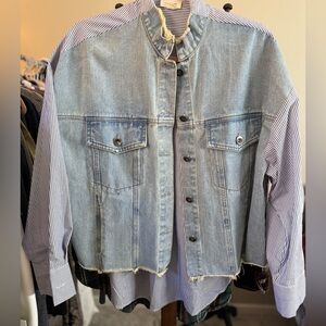 Tea & Cup Denim Shirt Jacket
